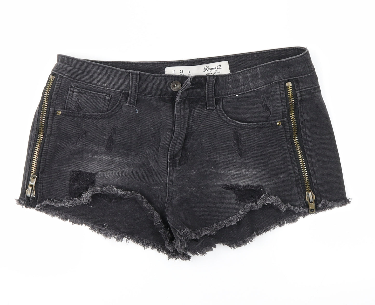denim co  Womens Grey  Denim Hot Pants Shorts Size 10