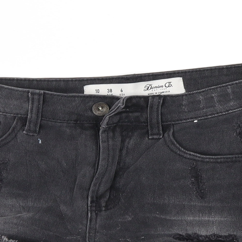 denim co  Womens Grey  Denim Hot Pants Shorts Size 10