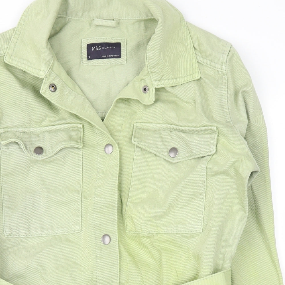 Marks and Spencer Womens Green  Denim Jacket  Size 8