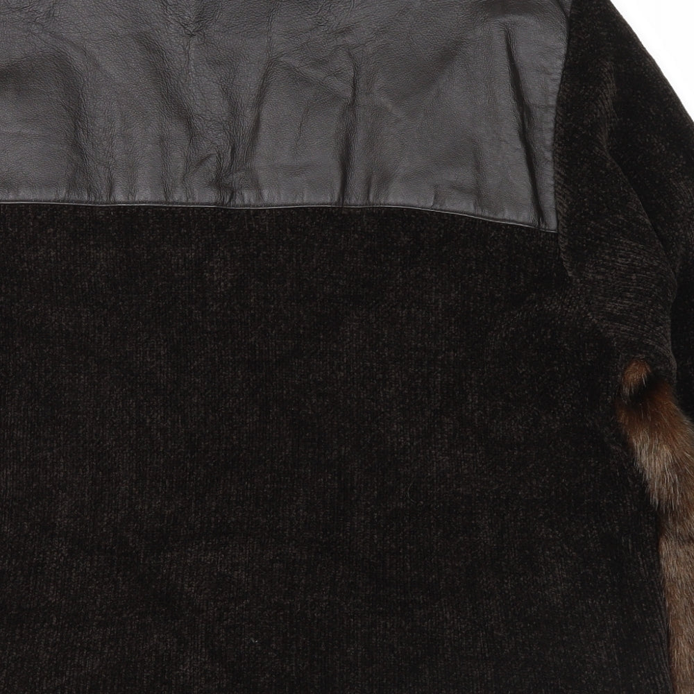 Lisa International Womens Brown  Microfibre Jacket  Size XL