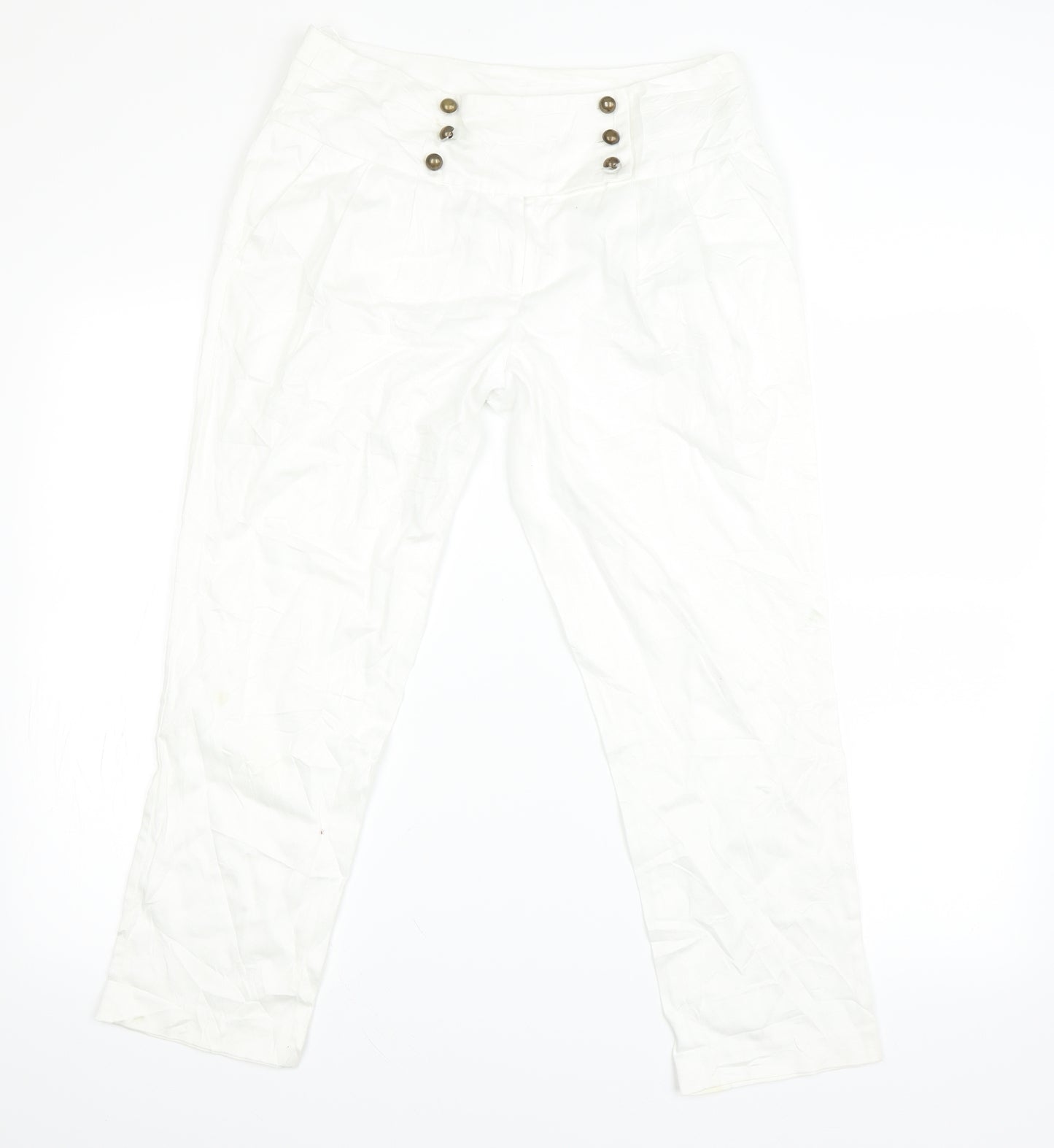 F&F Womens White   Chino Trousers Size 12 L23 in