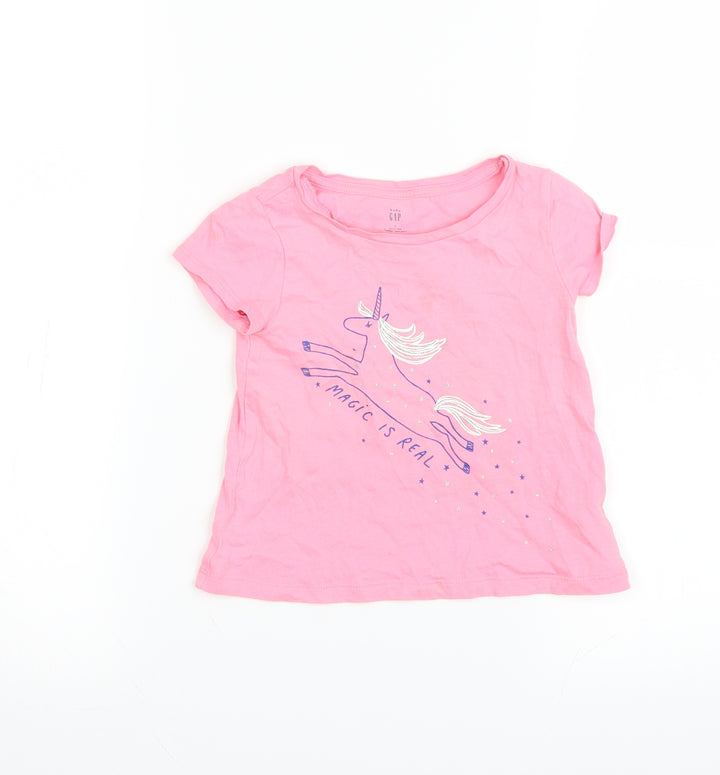 Gap Girls Pink Basic T-Shirt Size 2 Years