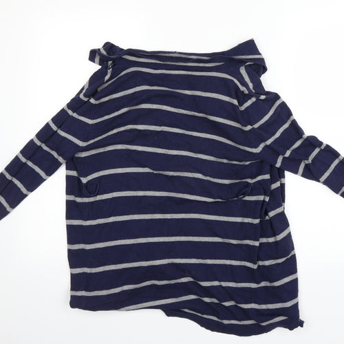 JoJo Maman Bébé Mens Blue Striped  Cardigan Jumper Size XS