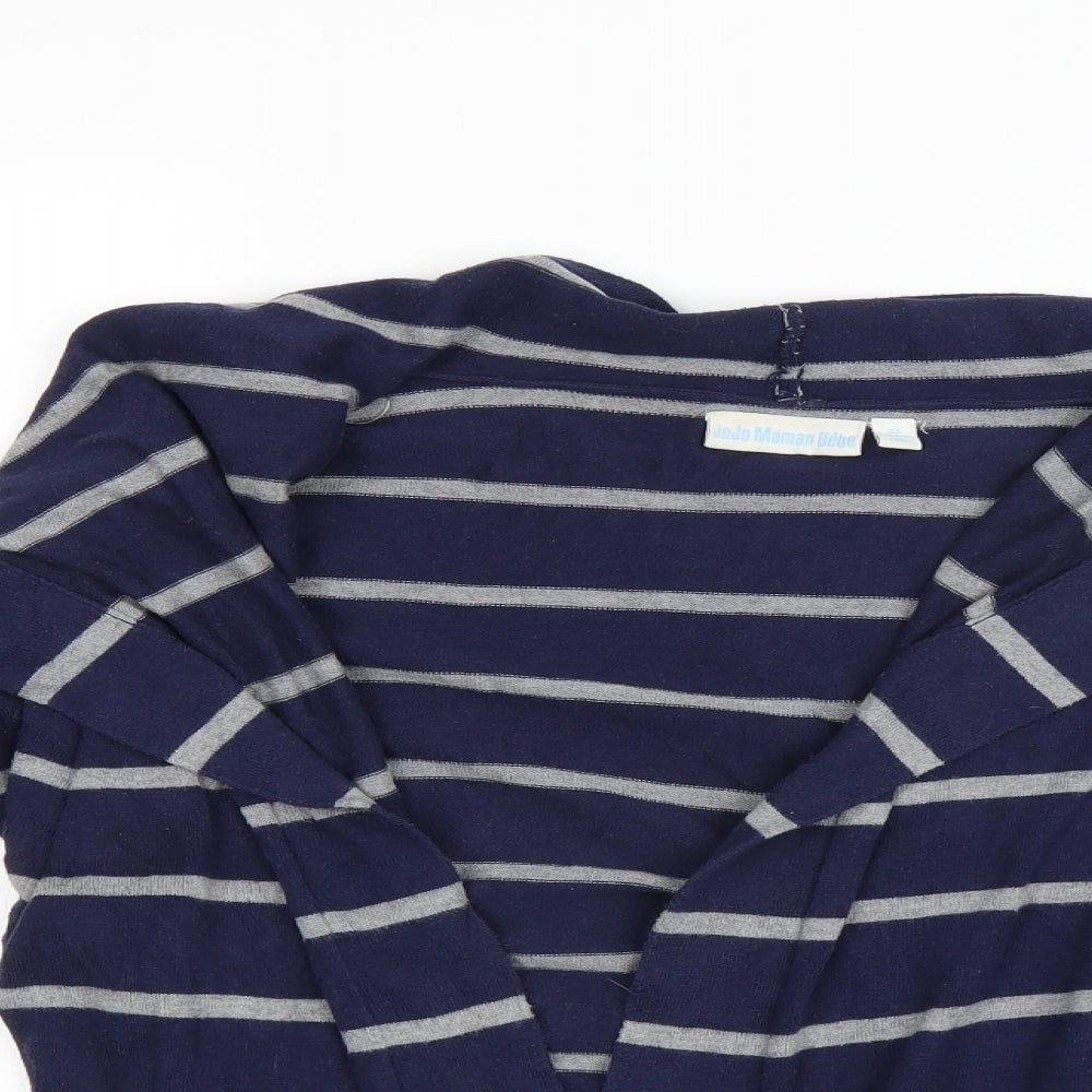 JoJo Maman Bébé Mens Blue Striped  Cardigan Jumper Size XS