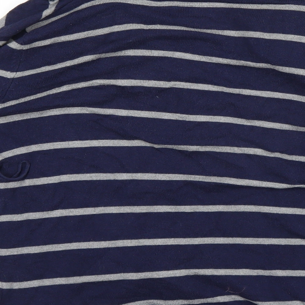 JoJo Maman Bébé Mens Blue Striped  Cardigan Jumper Size XS