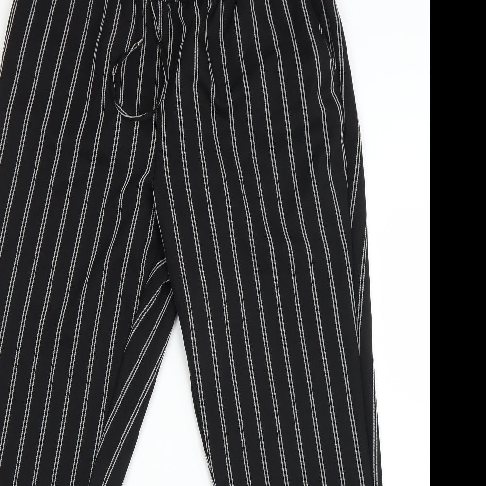 Primark Womens Black Striped  Chino Trousers Size 16 L23 in