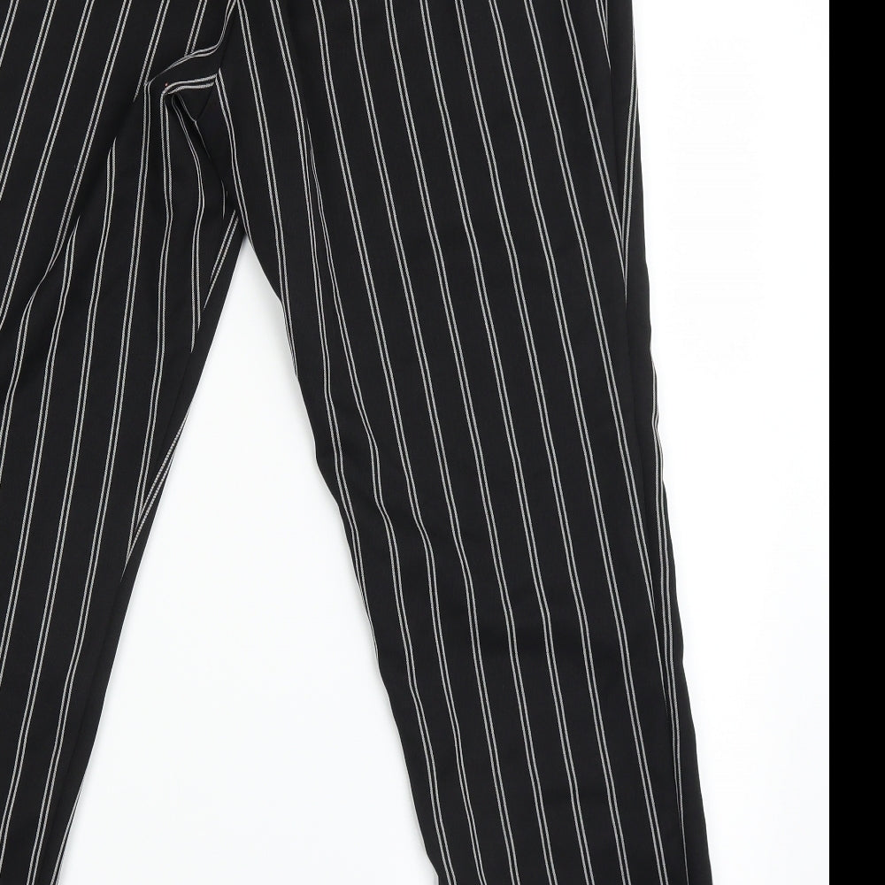 Primark Womens Black Striped  Chino Trousers Size 16 L23 in