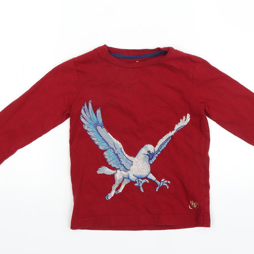 Preworn Boys Red   Basic T-Shirt Size 3-4 Years  - Harry potter