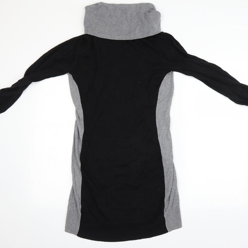 Oasis Womens Black Colourblock  Jumper Dress  Size 14