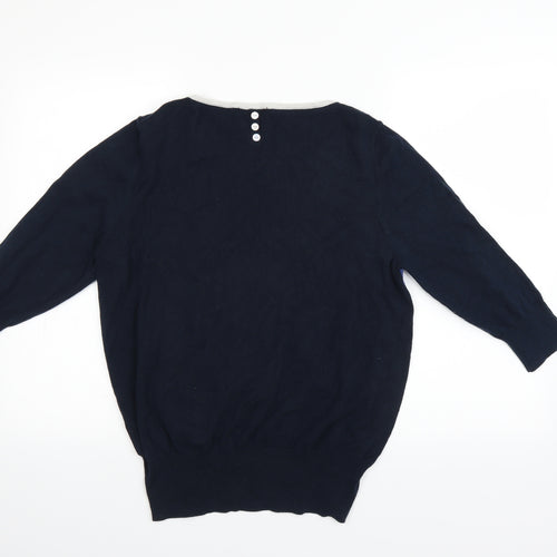 NEXT Womens Black Houndstooth  Pullover Jumper Size 16
