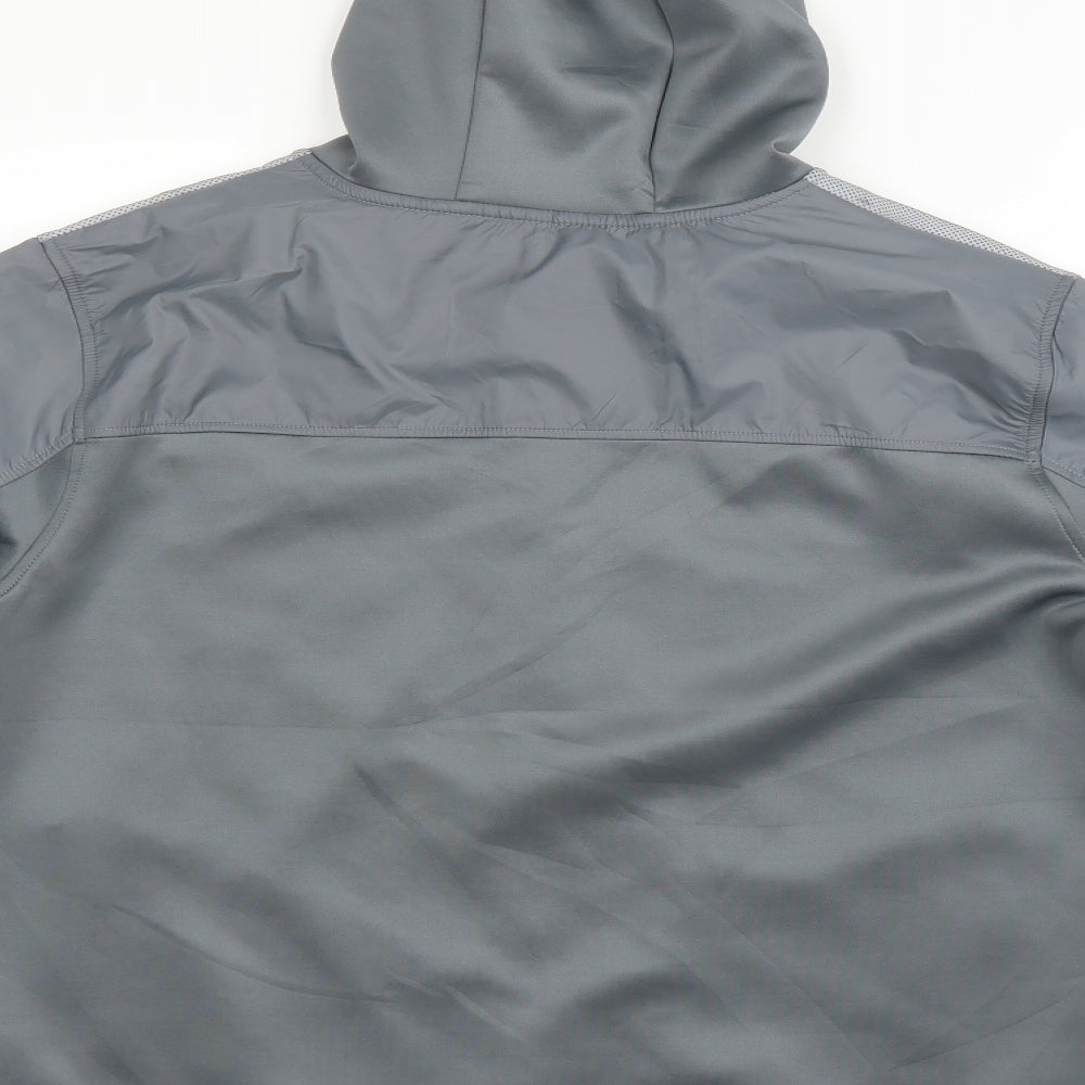 KWD Mens Silver Houndstooth  Full Zip Hoodie Size XL