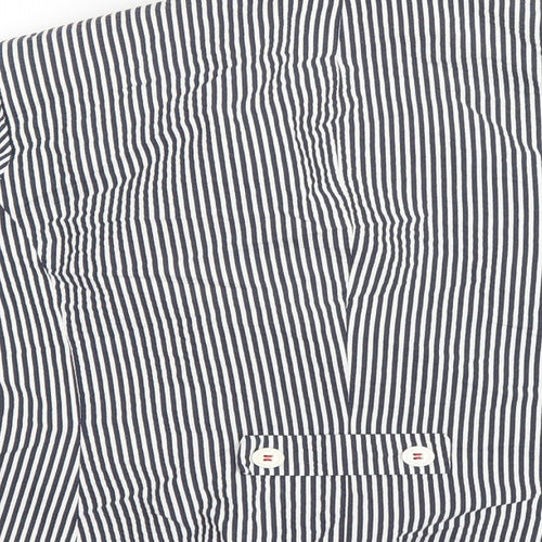 Coercion Womens White Striped  Overcoat Jacket Size 18