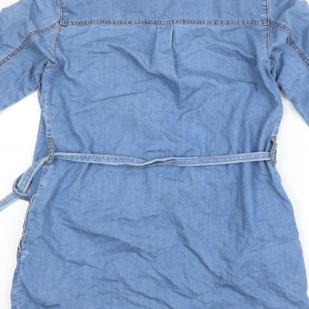 New Look Womens Blue   Shirt Dress  Size 8