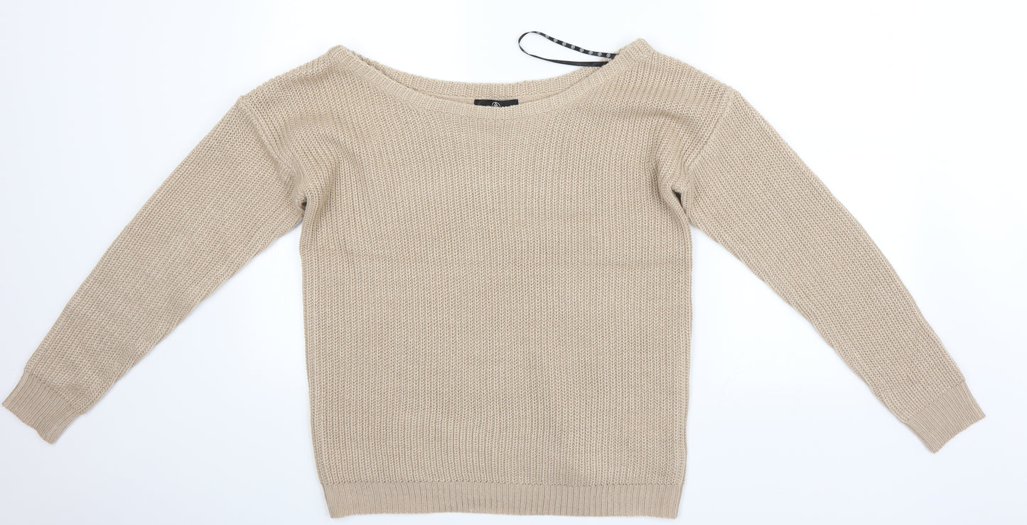 Missguided Womens Beige   Pullover Jumper Size 8