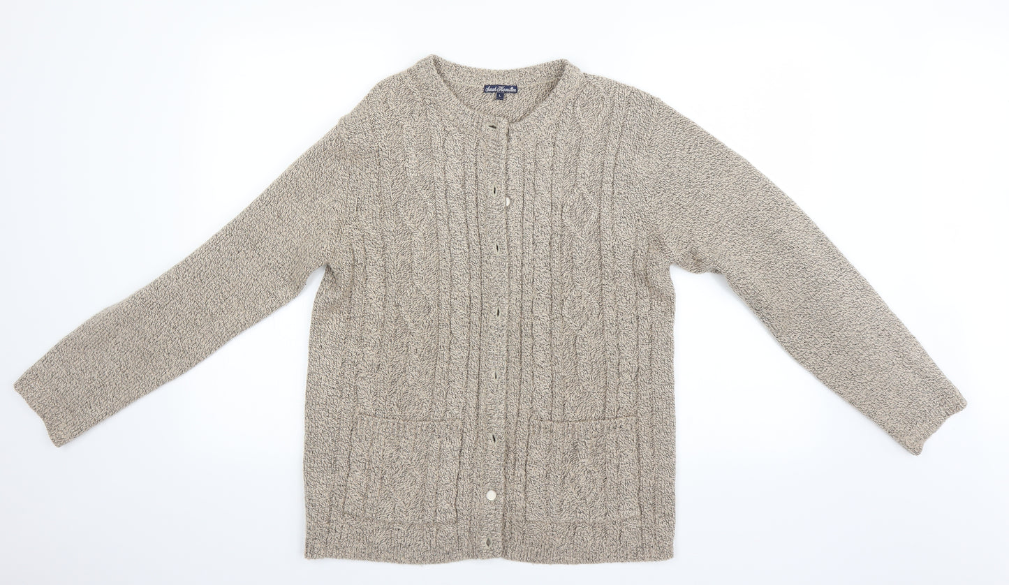 Sarah Hamilton Womens Beige   Cardigan Jumper Size 14