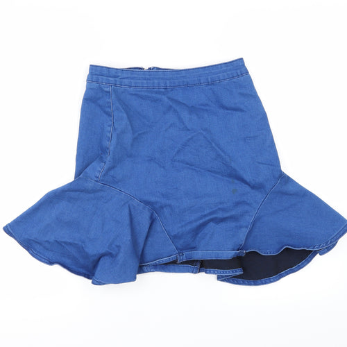 Missguided Womens Blue   A-Line Skirt Size 12