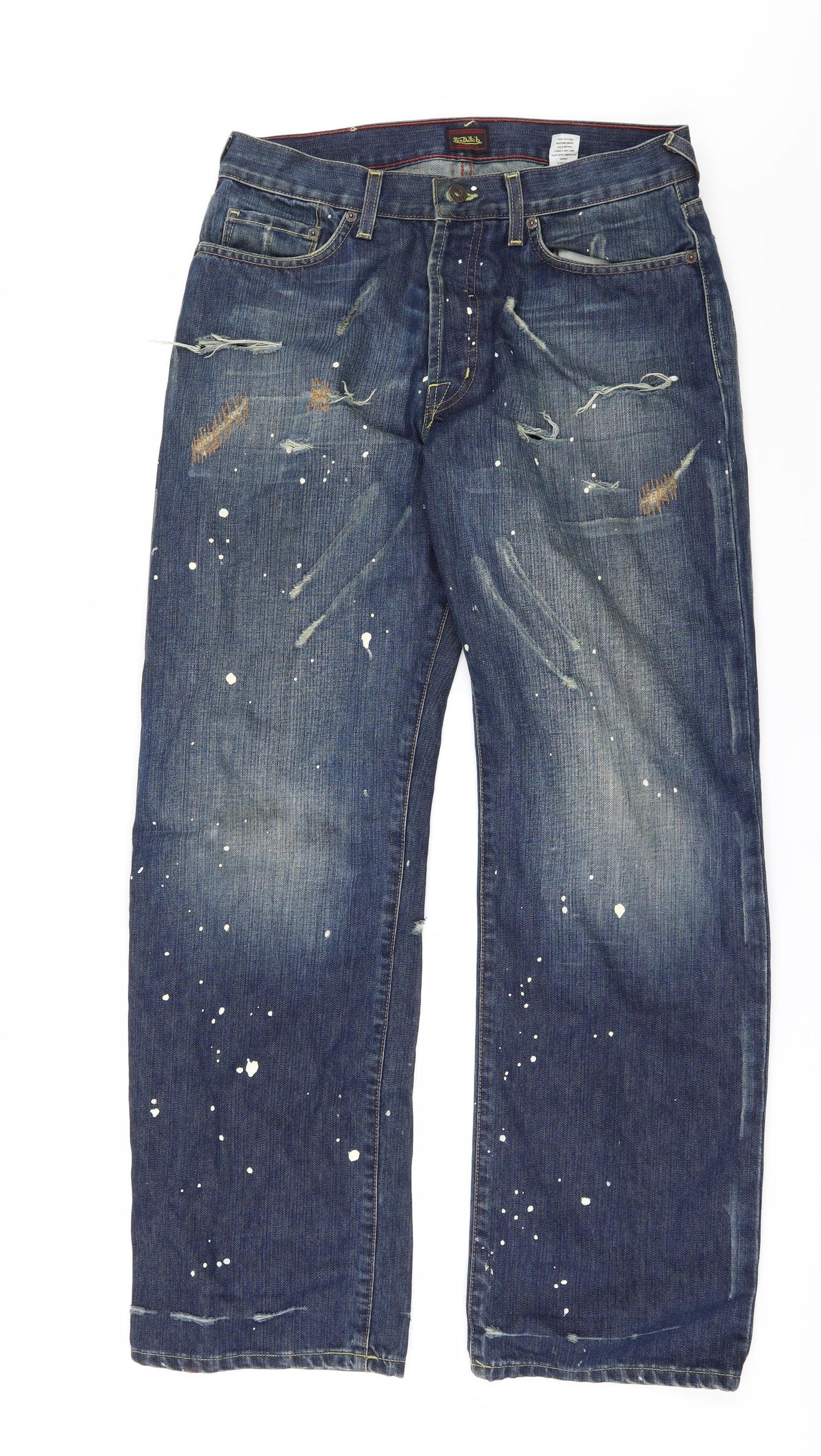 Von Dutch Mens Blue  Denim Straight Jeans Size 32 L31 in