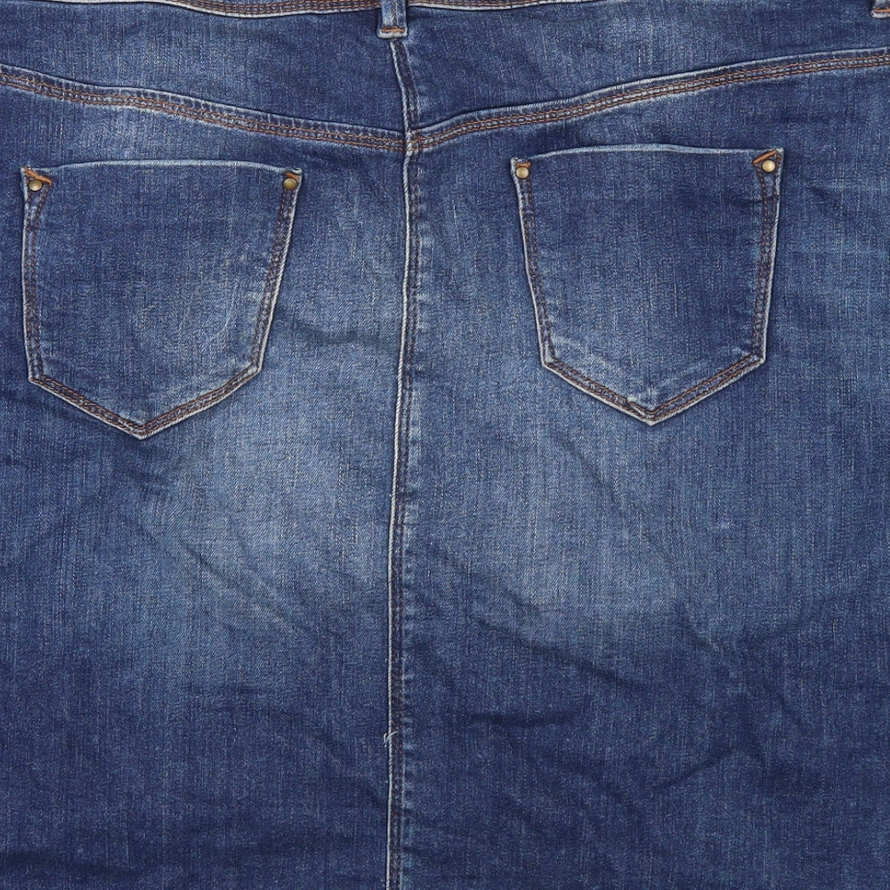 TU Womens Blue  Denim A-Line Skirt Size 16