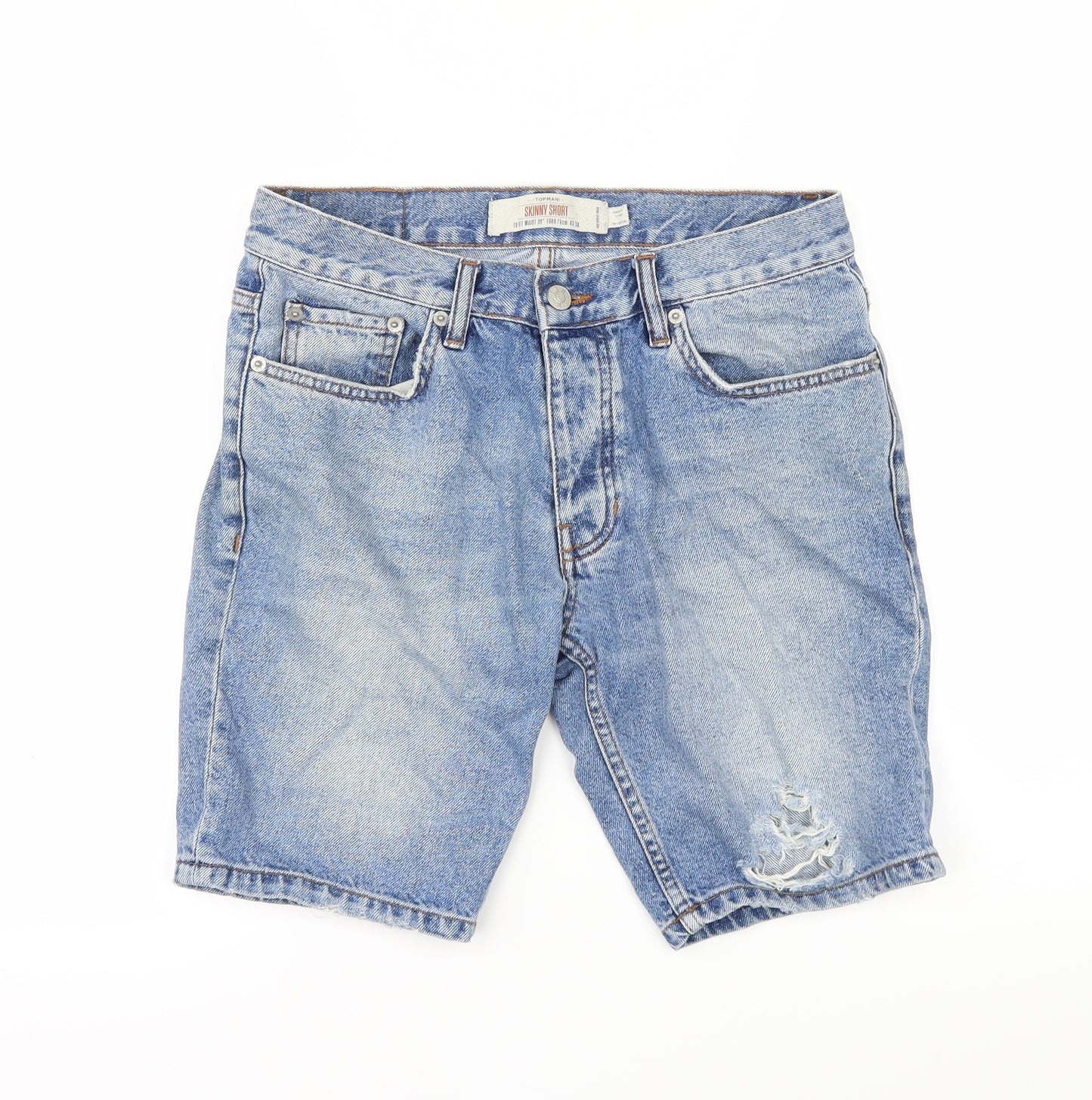Topman Mens Blue  Denim Chino Shorts Size 30