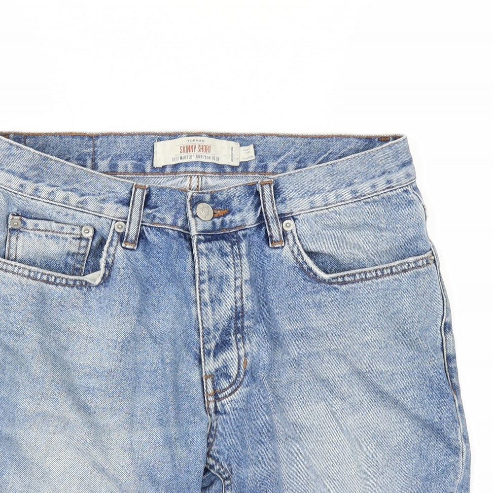 Topman Mens Blue  Denim Chino Shorts Size 30