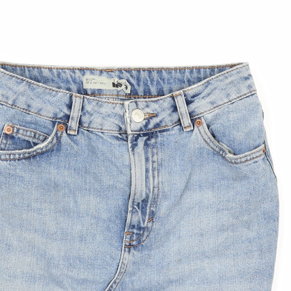 Topshop Womens Blue  Denim A-Line Skirt Size 6