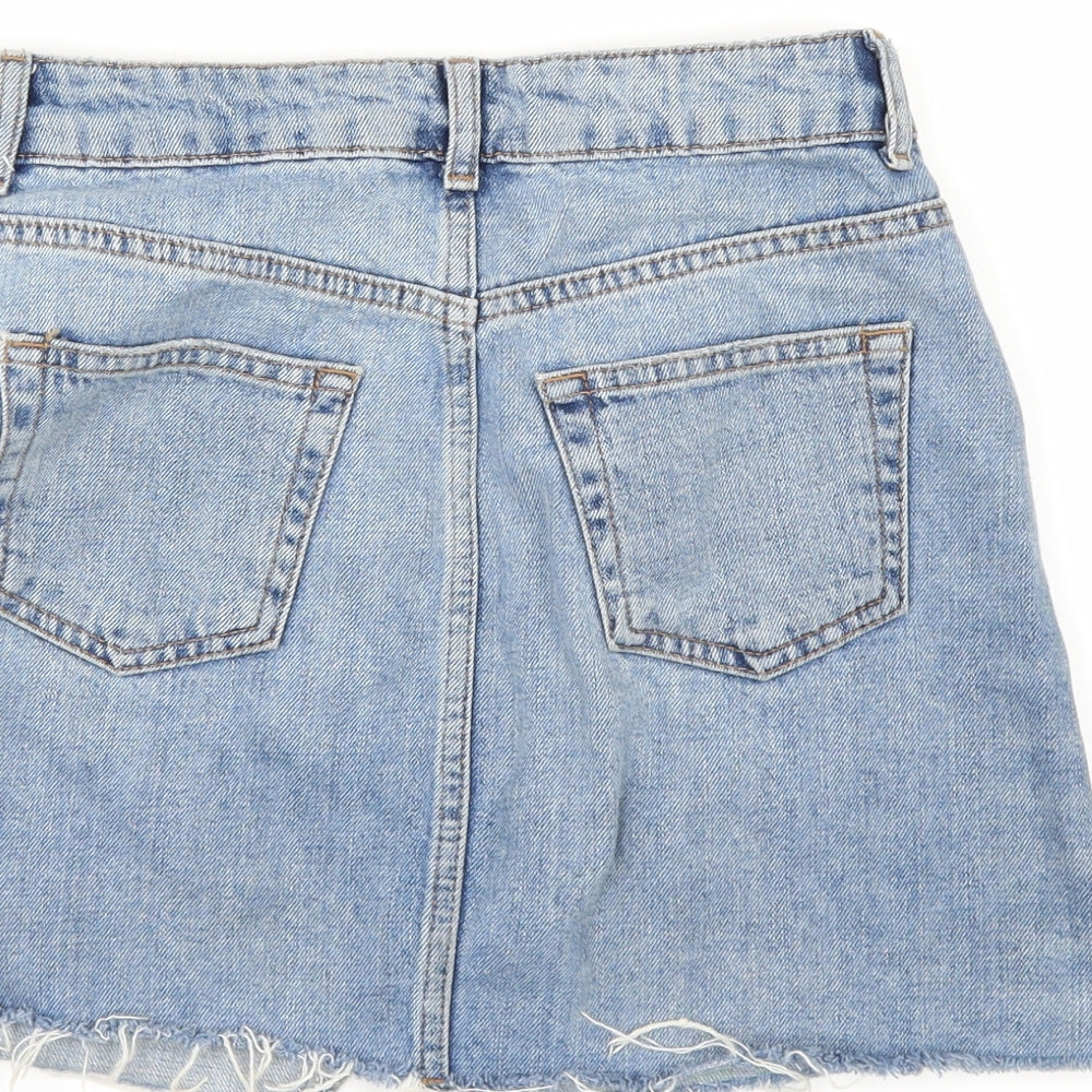 Topshop Womens Blue  Denim A-Line Skirt Size 6