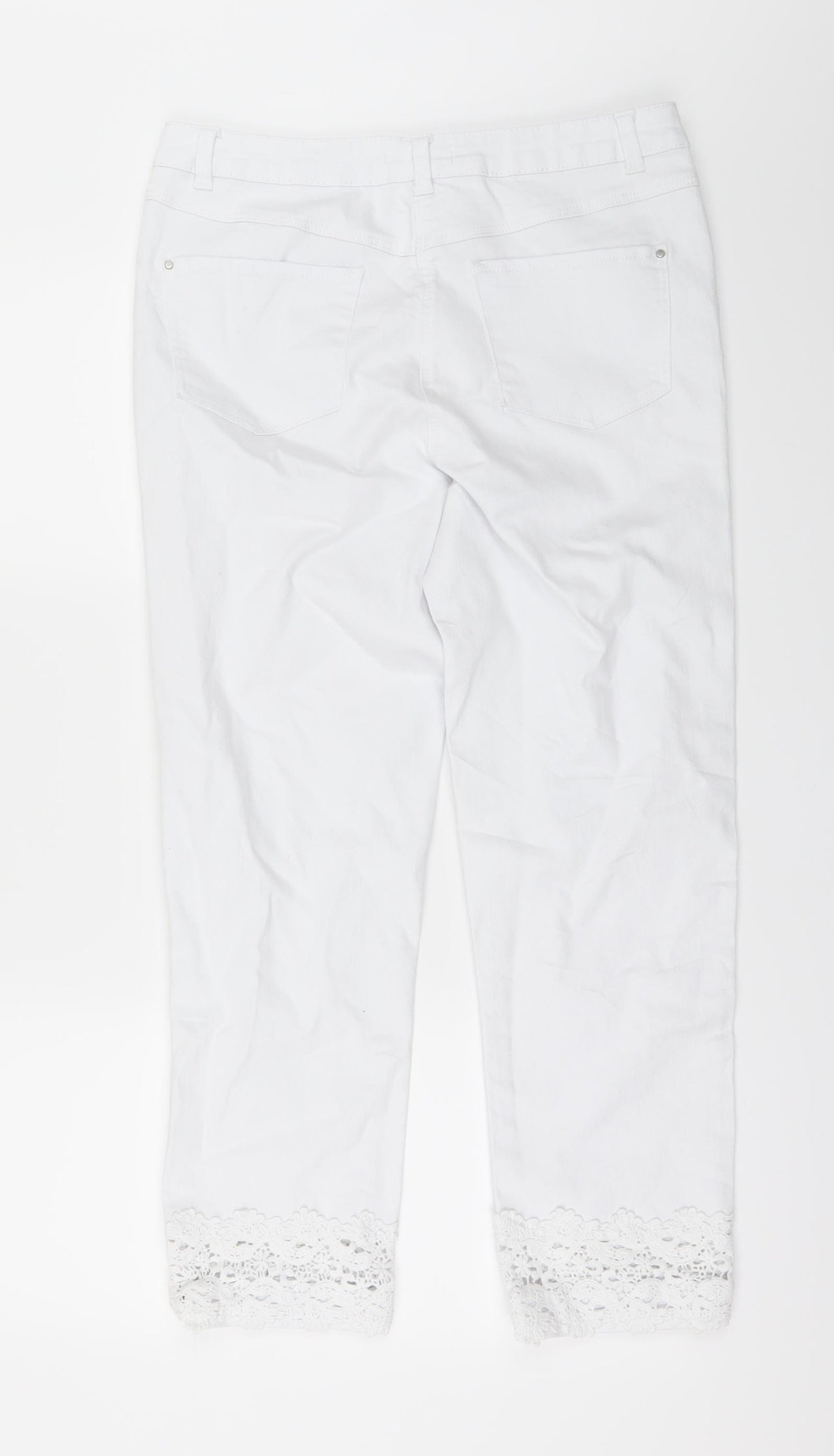 George Womens White   Straight Jeans Size 12 L25 in