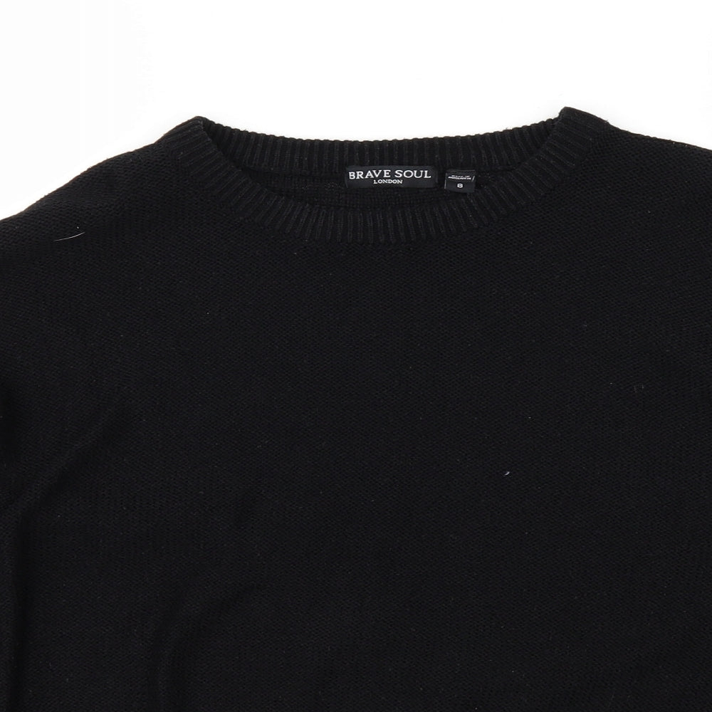 Brave Soul Womens Black   Pullover Jumper Size 8