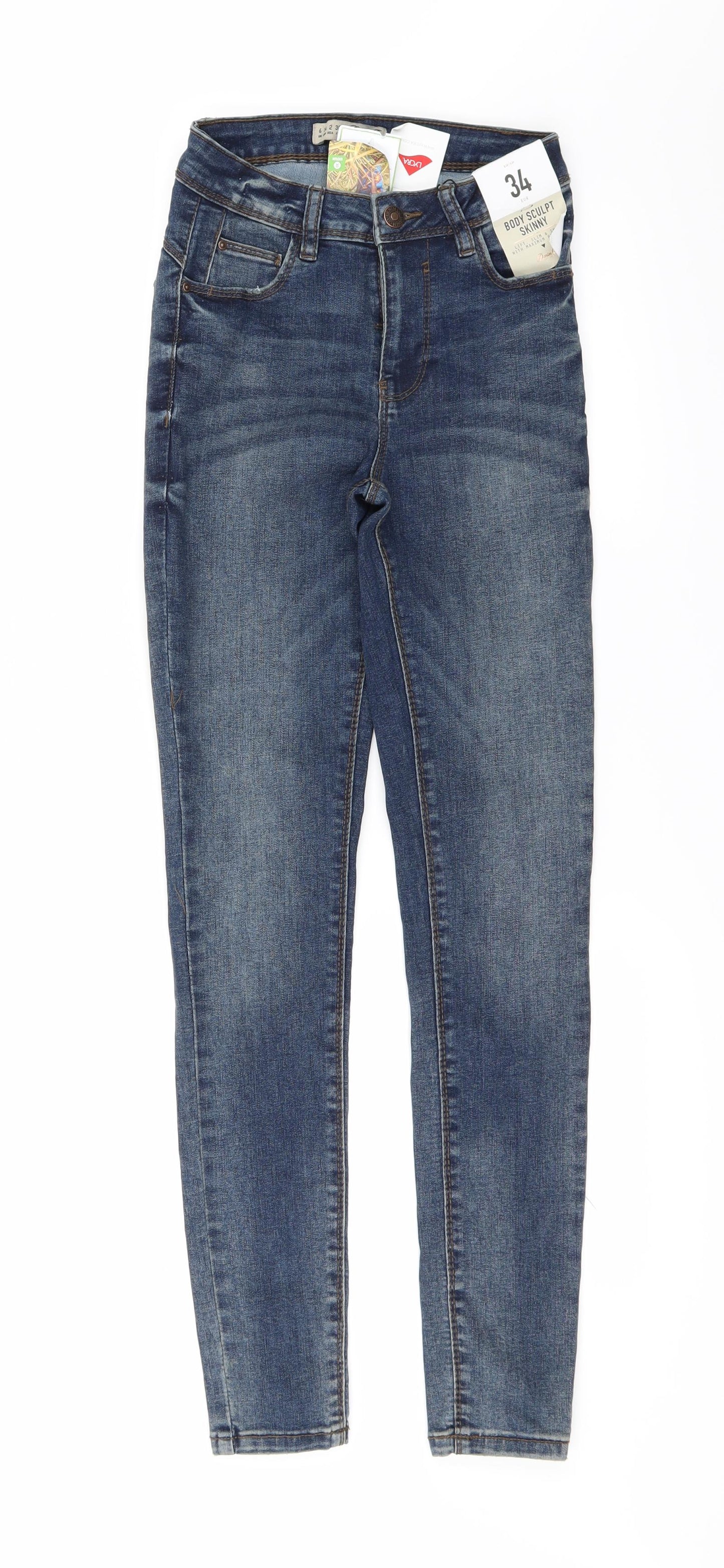 DenimCo Womens Blue  Denim Skinny Jeans Size 6 L29 in