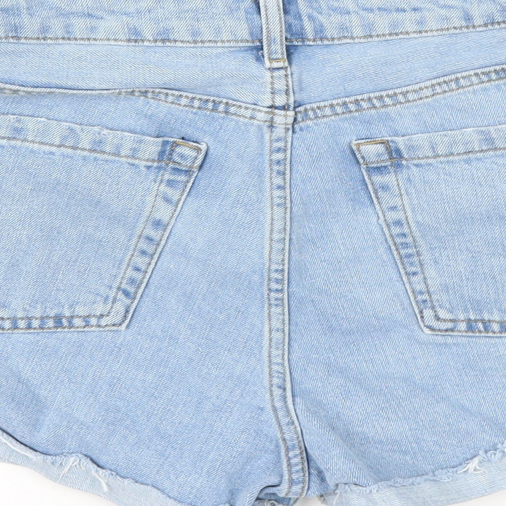 Topshop Womens Blue  Denim Cut-Off Shorts Size 12