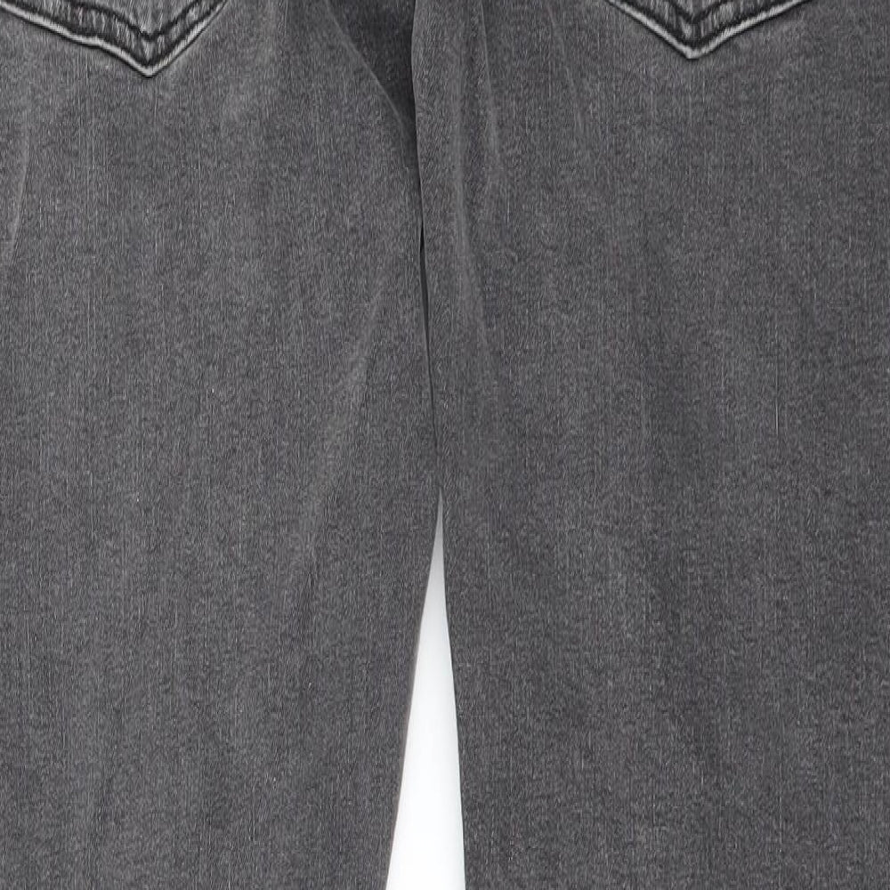 River Island Mens Black  Denim Straight Jeans Size 32 L31 in