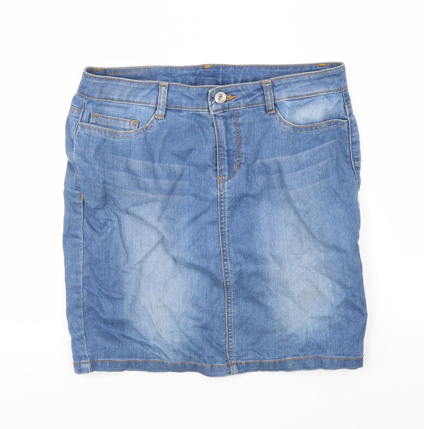 VERO MODA Womens Blue  Denim A-Line Skirt Size 10