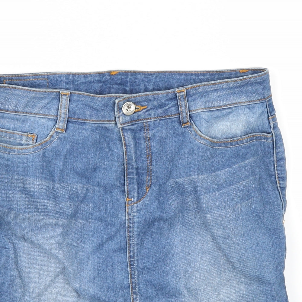 VERO MODA Womens Blue  Denim A-Line Skirt Size 10