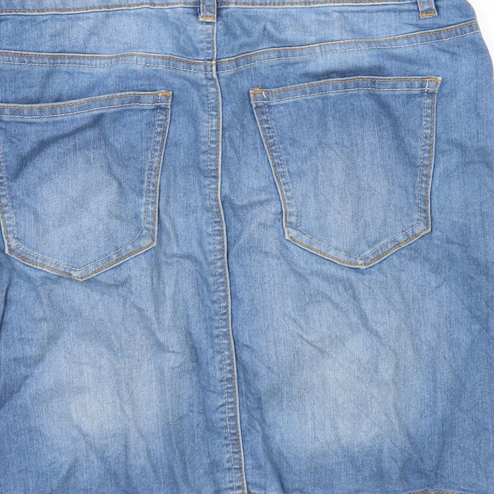 VERO MODA Womens Blue  Denim A-Line Skirt Size 10