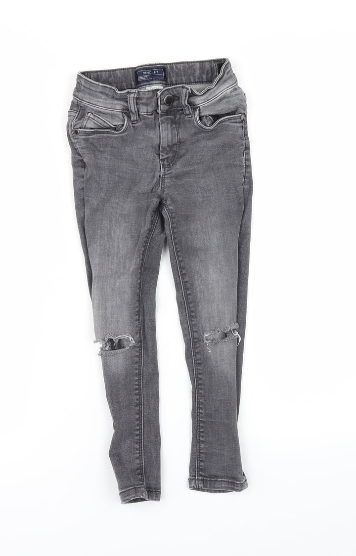 NEXT Girls Grey  Denim Skinny Jeans Size 6 Years