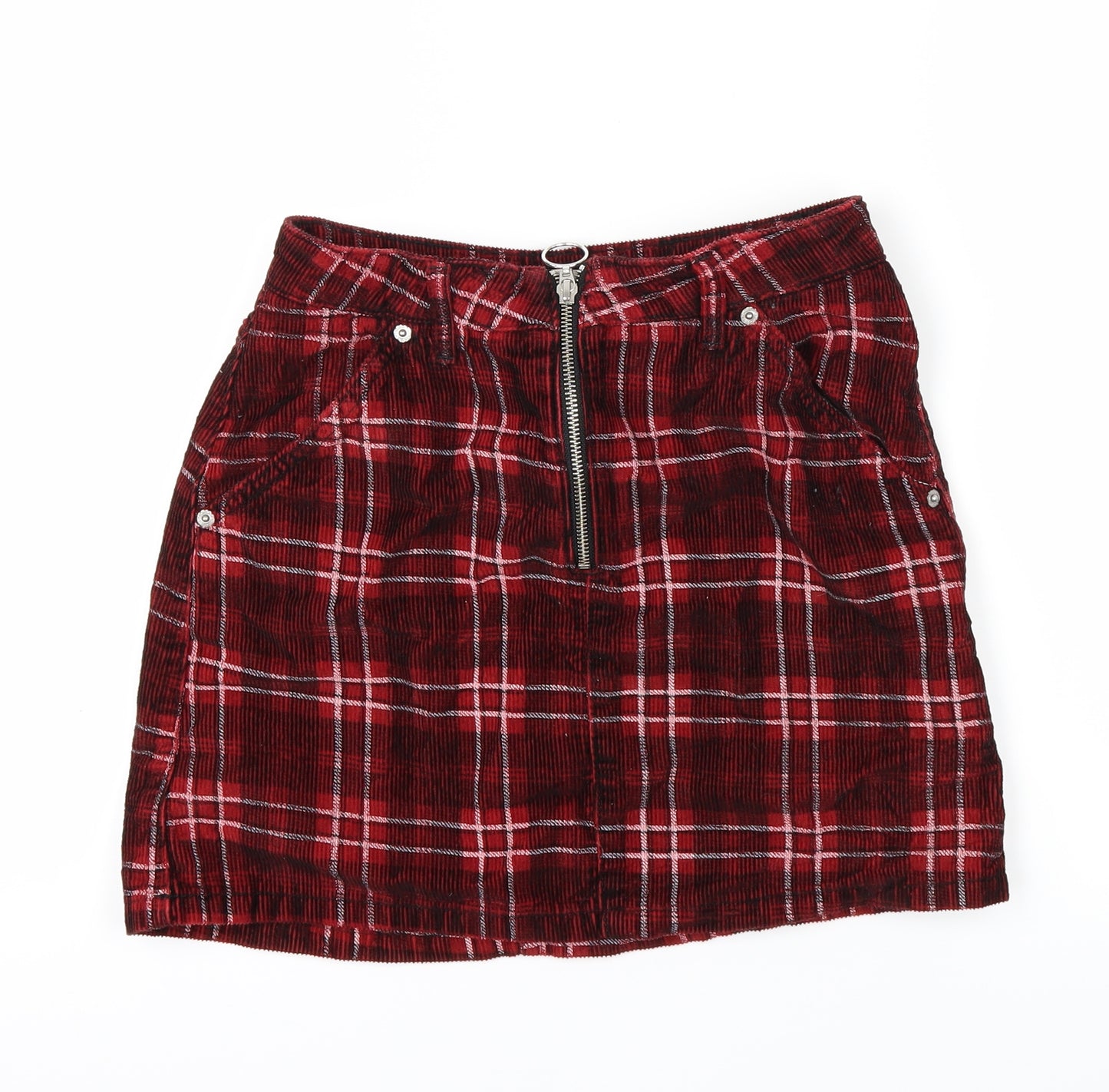 Topshop Womens Red   A-Line Skirt Size 8