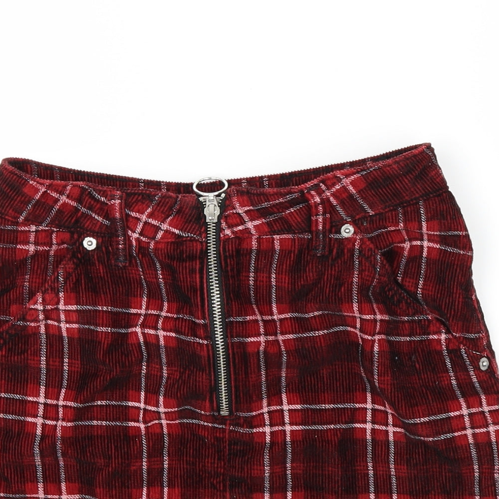 Topshop Womens Red   A-Line Skirt Size 8