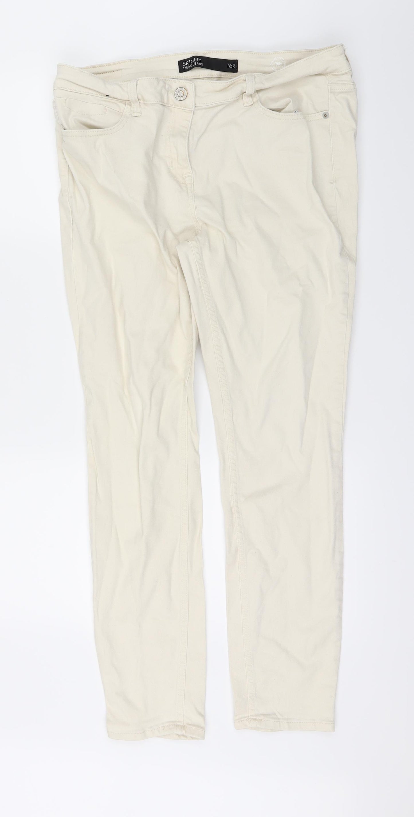 NEXT Womens White   Straight Jeans Size 16 L27 in