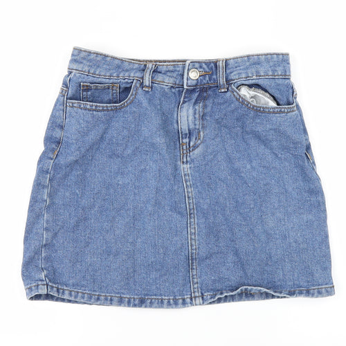 DenimCo Womens Blue  Denim A-Line Skirt Size 8