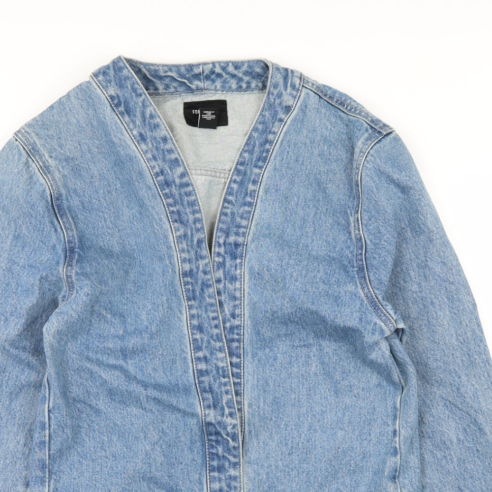 FOREVER 21 Mens Blue  Denim Overcoat Coat Size S