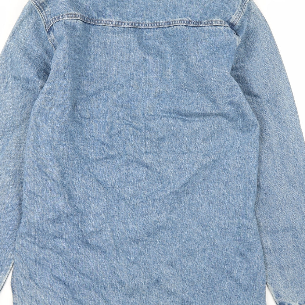 FOREVER 21 Mens Blue  Denim Overcoat Coat Size S