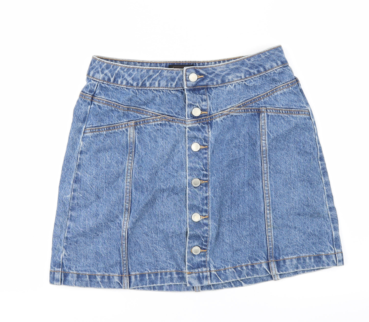 F&F Womens Blue  Denim A-Line Skirt Size 10