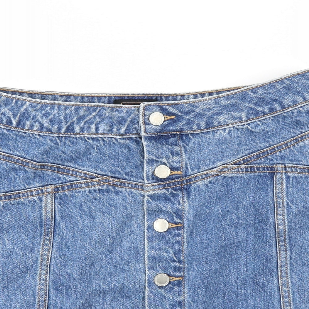 F&F Womens Blue  Denim A-Line Skirt Size 10