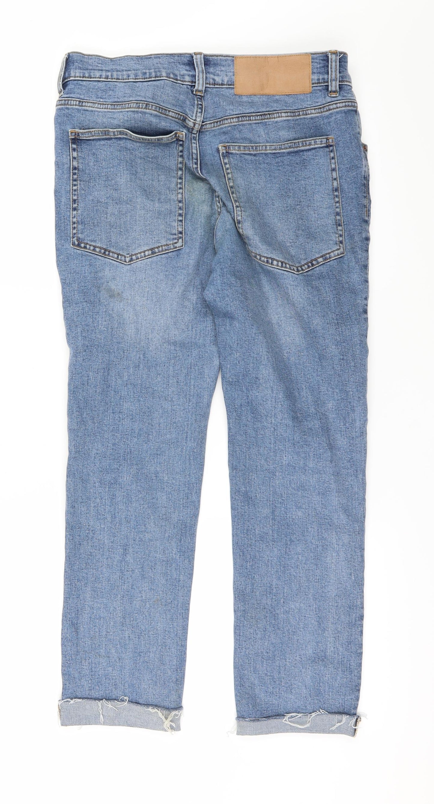 Preworn Womens Blue  Denim Straight Jeans Size S L30 in
