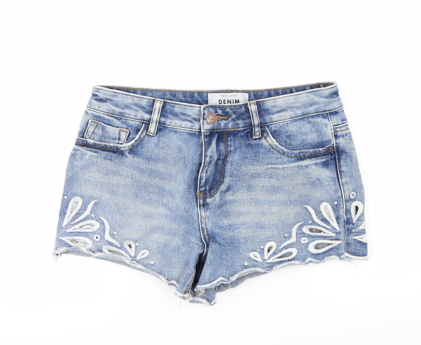 New Look Womens Blue  Denim Cut-Off Shorts Size 8