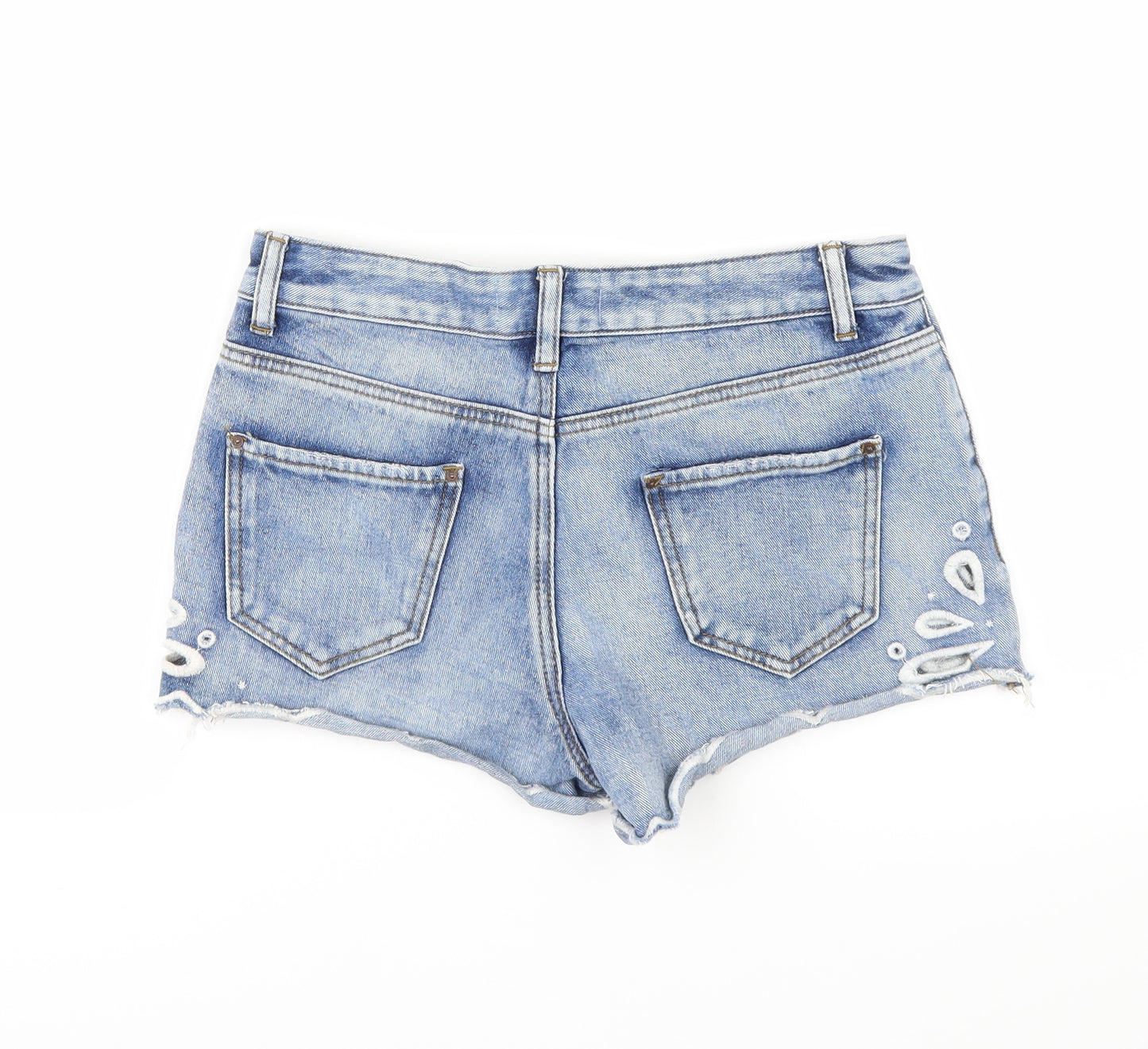 New Look Womens Blue  Denim Cut-Off Shorts Size 8