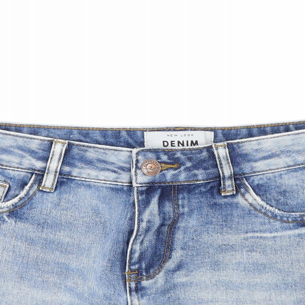 New Look Womens Blue  Denim Cut-Off Shorts Size 8