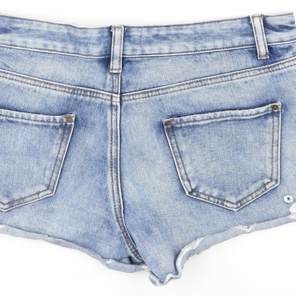 New Look Womens Blue  Denim Cut-Off Shorts Size 8