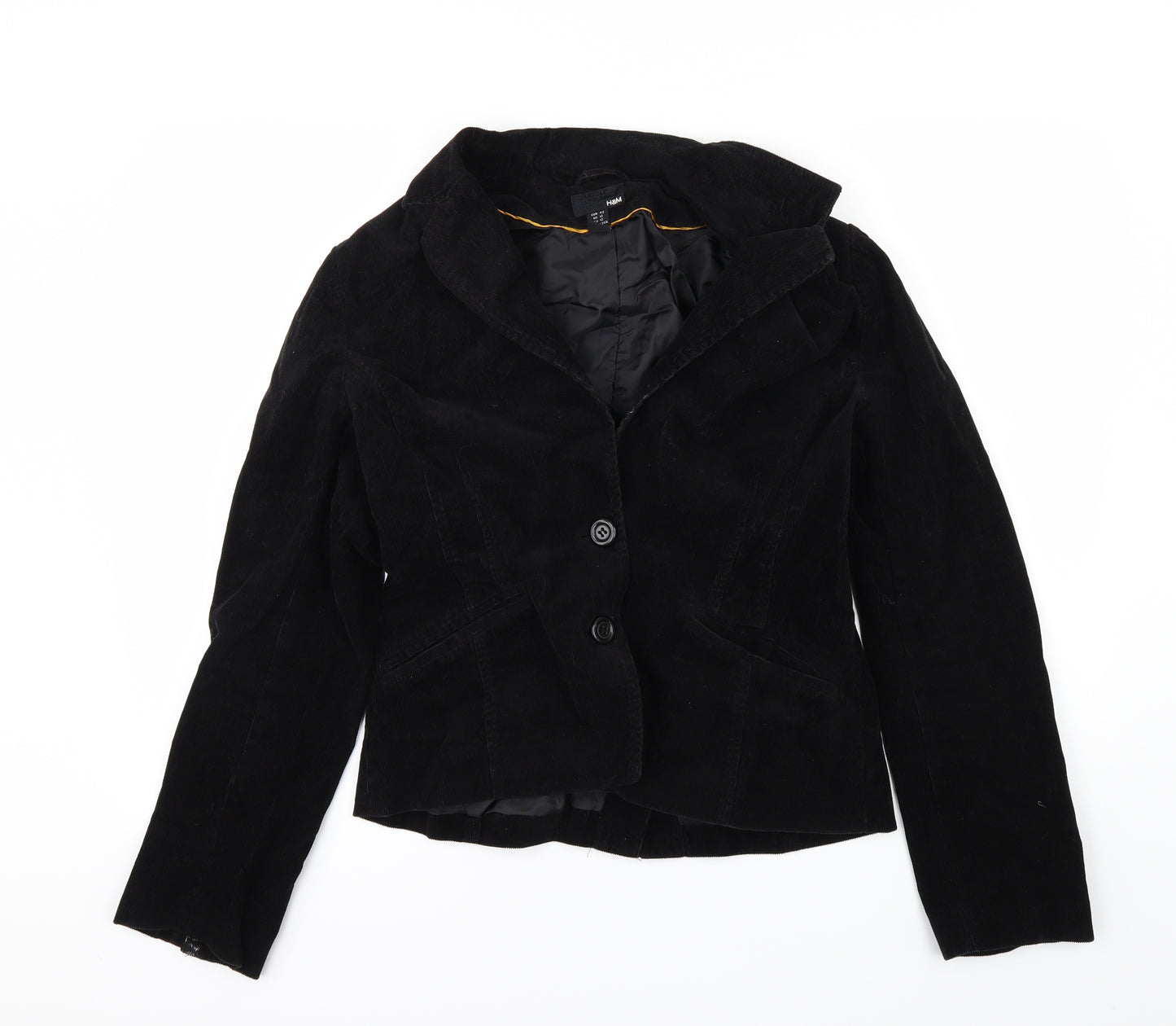 H&M Womens Black   Overcoat Coat Size 14