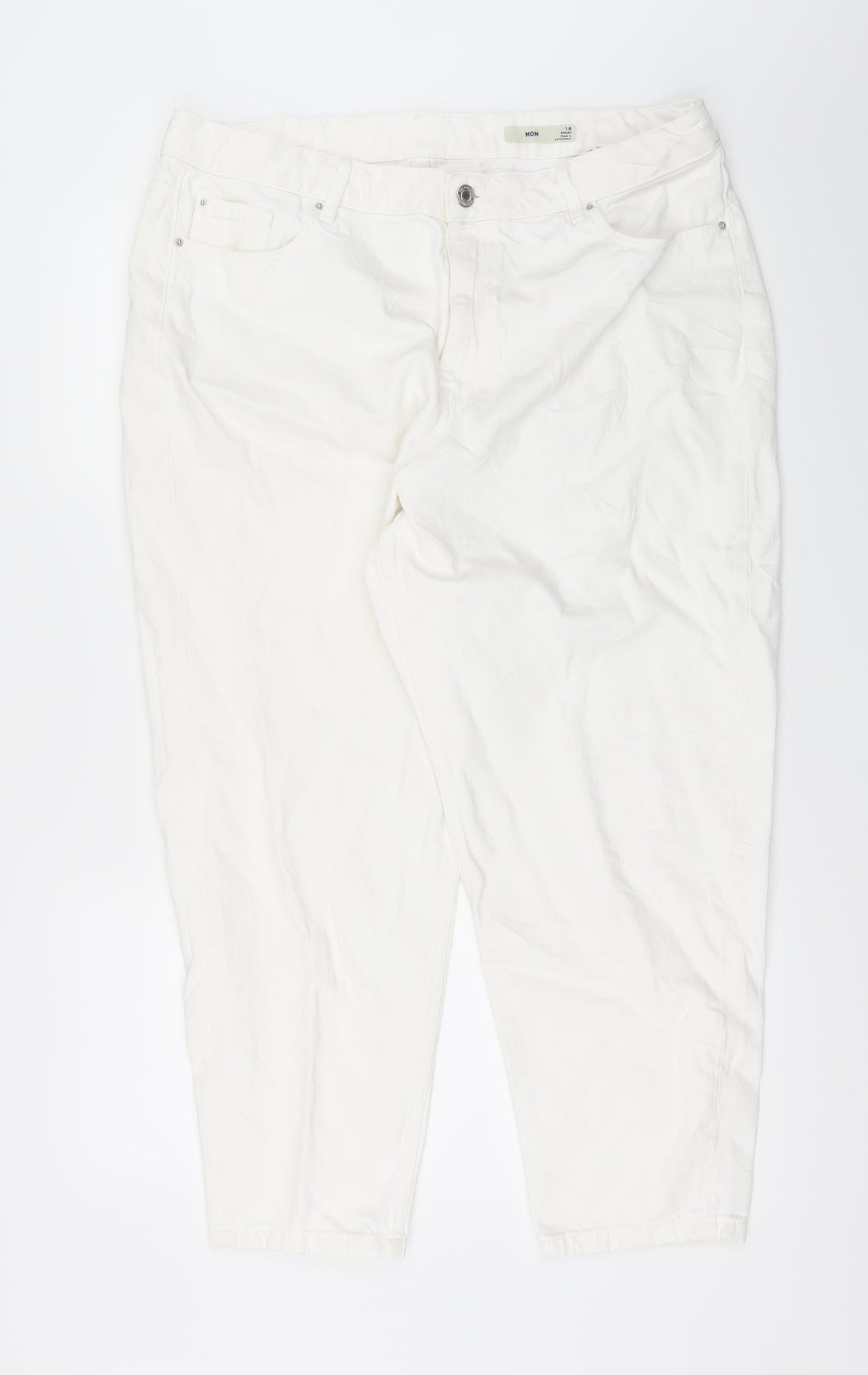 Marks and Spencer Womens White   Straight Jeans Size 18 L24 in